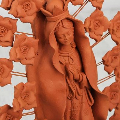 Alternate image for Hand Sculpted Ceramic Sculpture of Virgin of Guadalupe Virgin of Guadalupe