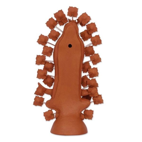 Alternate image for Hand Sculpted Ceramic Sculpture of Virgin of Guadalupe Virgin of Guadalupe