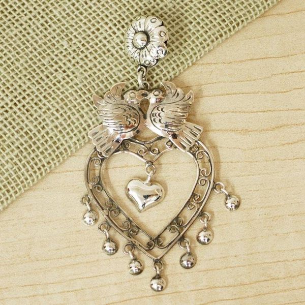 Alternate image for Taxco Silver Mazahua Antique Mazahua Style Pendant Doves in Love