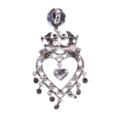 Alternate image for Taxco Silver Mazahua Antique Mazahua Style Pendant Doves in Love