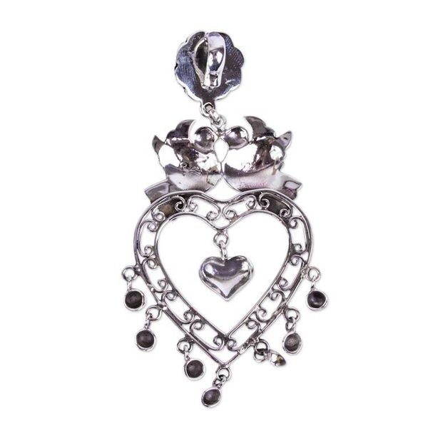 Alternate image for Taxco Silver Mazahua Antique Mazahua Style Pendant Doves in Love