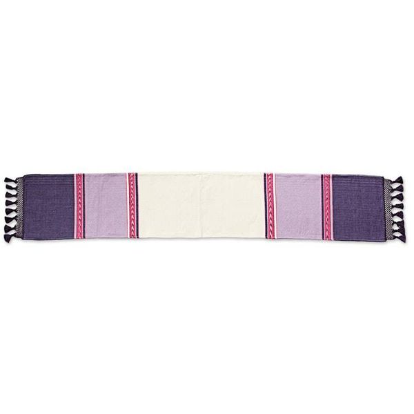 Alternate image for 100 Cotton Artisan Crafted Table Runner in Purple and Pink Blushing Purple