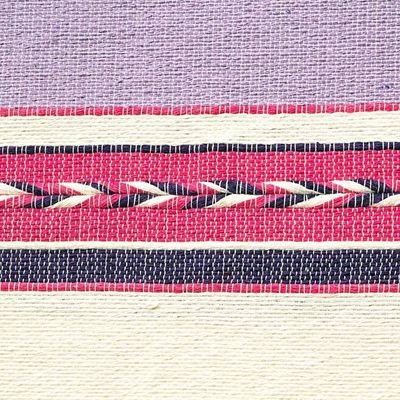 Alternate image for 100 Cotton Artisan Crafted Table Runner in Purple and Pink Blushing Purple