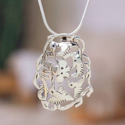 Primary image for Unique Sterling Silver Bird Necklace Hummingbirds Nectar