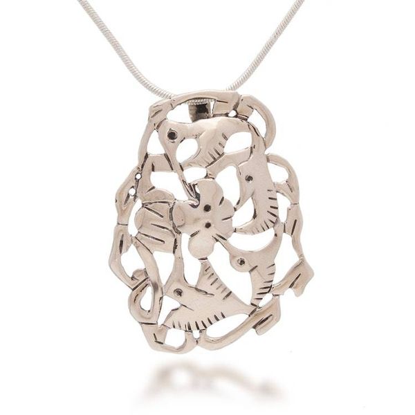 Alternate image for Unique Sterling Silver Bird Necklace Hummingbirds Nectar