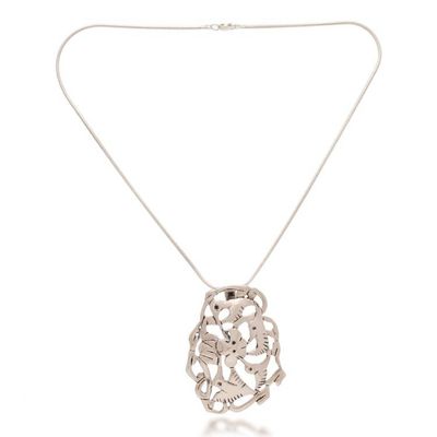 Alternate image for Unique Sterling Silver Bird Necklace Hummingbirds Nectar