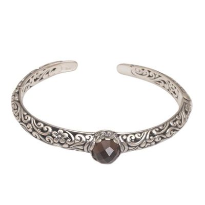 Alternate image for Artisan Crafted Fair Trade Silver Bracelet with Smoky Quartz Forest Nymph