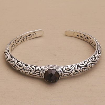Alternate image for Artisan Crafted Fair Trade Silver Bracelet with Smoky Quartz Forest Nymph