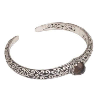 Alternate image for Artisan Crafted Fair Trade Silver Bracelet with Smoky Quartz Forest Nymph