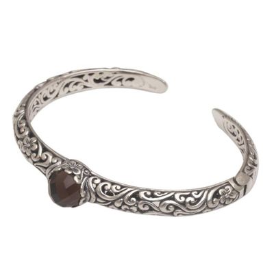 Alternate image for Artisan Crafted Fair Trade Silver Bracelet with Smoky Quartz Forest Nymph