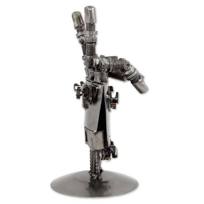 Alternate image for Mexico Handcrafted Recycled Metal Sculpture Rustic Robot Hand