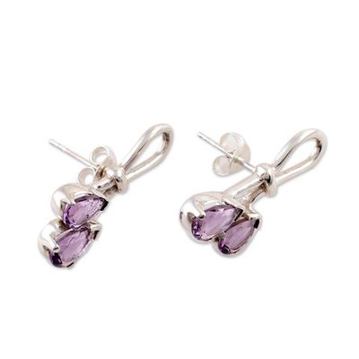 Alternate image for Handcrafted Amethyst Silver Earrings Purple Promise