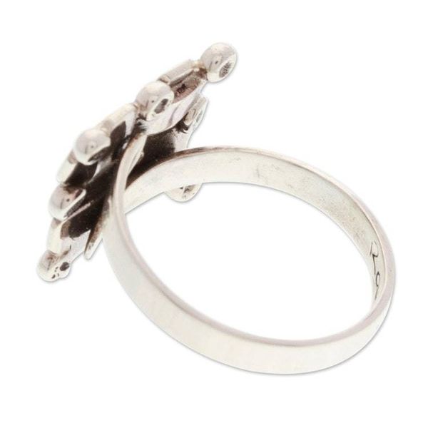 Alternate image for Polished Adjustable Taxco Sterling Silver Cocktail Ring Braided Gala