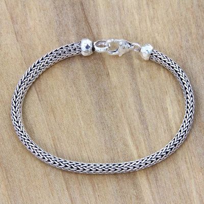 Primary image for Sterling Silver Chain Bracelet Fair Trade Bali Jewelry Naga Champion
