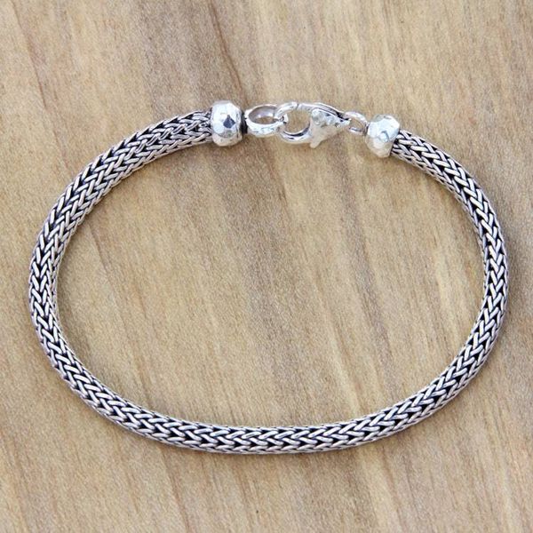 Alternate image for Sterling Silver Chain Bracelet Fair Trade Bali Jewelry Naga Champion