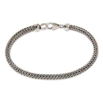 Alternate image for Sterling Silver Chain Bracelet Fair Trade Bali Jewelry Naga Champion