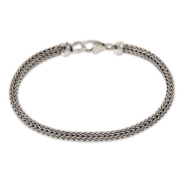 Alternate image for Sterling Silver Chain Bracelet Fair Trade Bali Jewelry Naga Champion