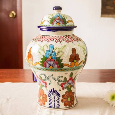 Primary image for Hand-Painted Talavera-Style Ceramic Decorative Vase Talavera Beauty