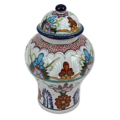 Alternate image for Hand-Painted Talavera-Style Ceramic Decorative Vase Talavera Beauty