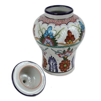 Alternate image for Hand-Painted Talavera-Style Ceramic Decorative Vase Talavera Beauty