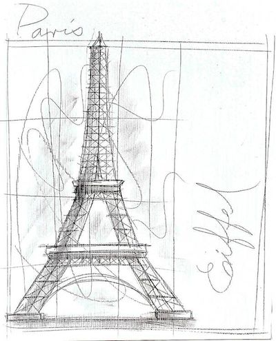 Alternate image for Original Eiffel Tower Art from Mexico Monuments of the World Paris
