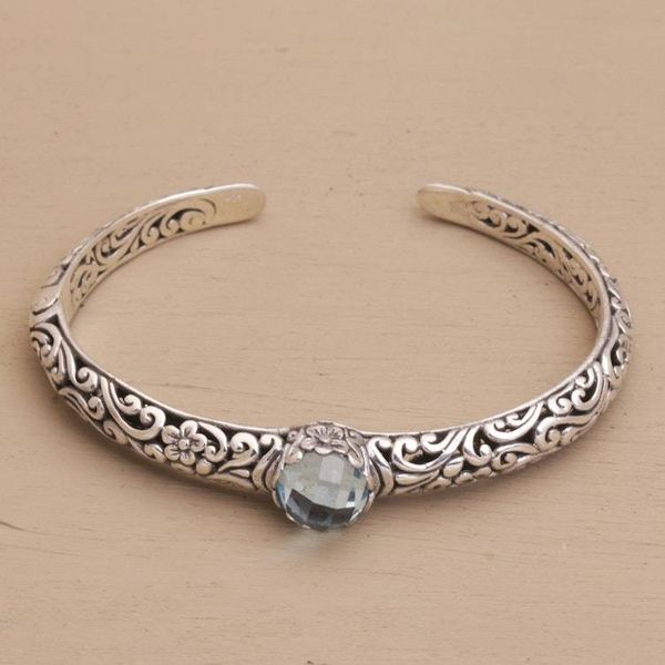 Alternate image for Blue Topaz and Silver Fair Trade Artisan Crafted Bracelet Forest Nymph