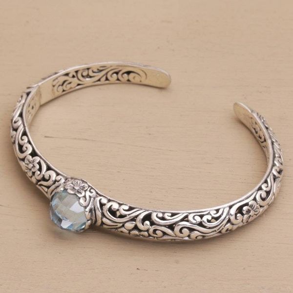 Alternate image for Blue Topaz and Silver Fair Trade Artisan Crafted Bracelet Forest Nymph