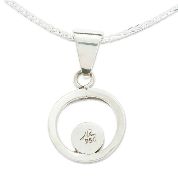 Alternate image for Womens Modern Fine Silver Natural Turquoise Necklace Eye of the Sea