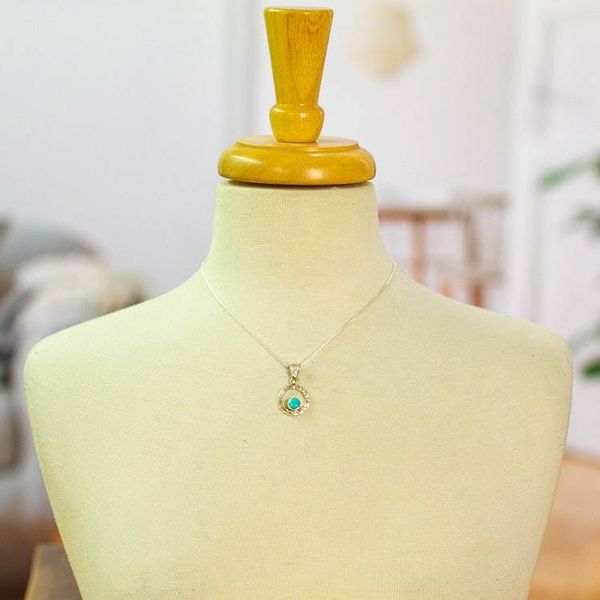 Alternate image for Womens Modern Fine Silver Natural Turquoise Necklace Eye of the Sea