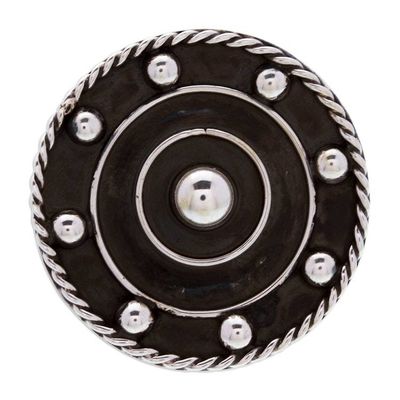 Alternate image for Modern Taxco Sterling Silver Oxidized Cocktail Ring Wheels of Style