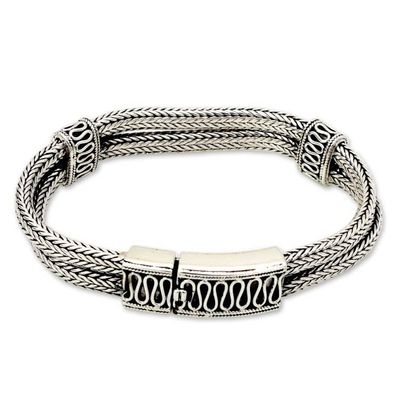 Alternate image for Sterling Silver Braided Bracelet Rivers of Life