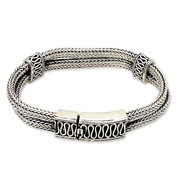 Alternate image for Sterling Silver Braided Bracelet Rivers of Life