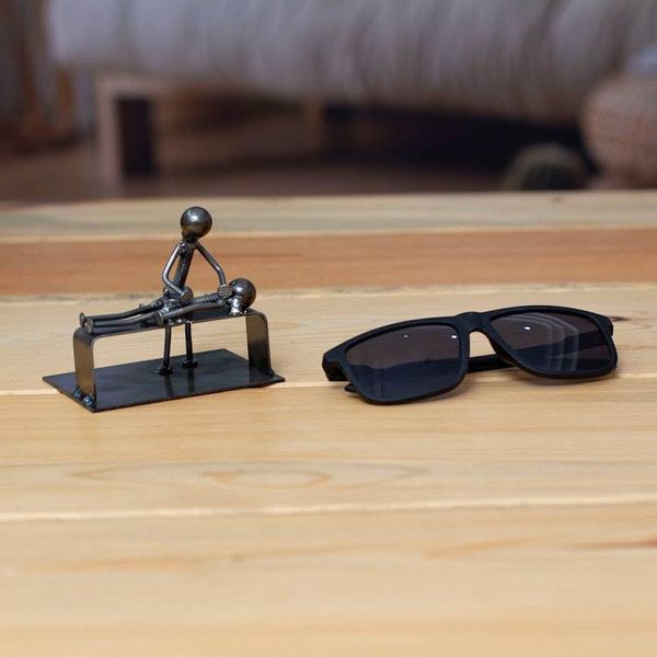 Alternate image for Masseuse-Themed Rustic Modern Recycled Metal Figurine Relaxing Time