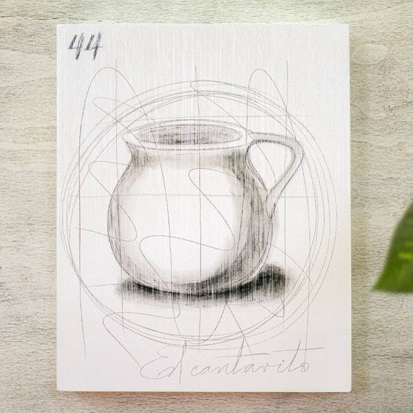Alternate image for Pencil and Acrylic Loteria Themed Artwork White Lottery The Pitcher