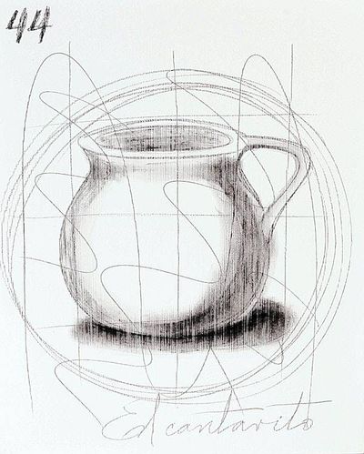 Alternate image for Pencil and Acrylic Loteria Themed Artwork White Lottery The Pitcher