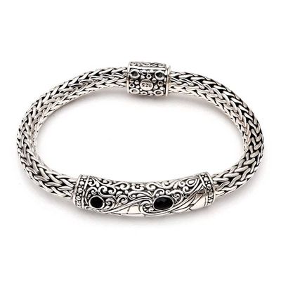 Alternate image for Mens Black Onyx and Sterling Silver Bracelet Nocturnal Mystery