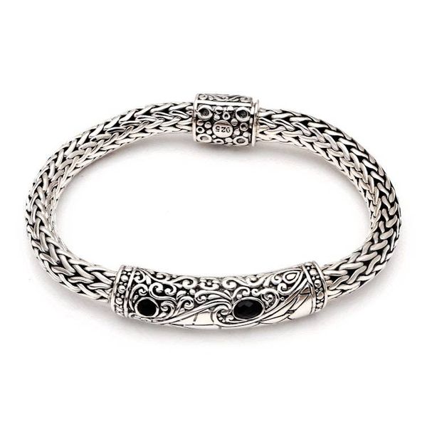 Alternate image for Mens Black Onyx and Sterling Silver Bracelet Nocturnal Mystery