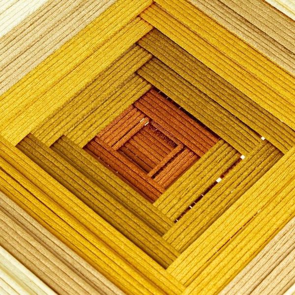 Alternate image for Pine Wood Handwoven Copper Wall Art with Geometric Motifs Copper Divinity