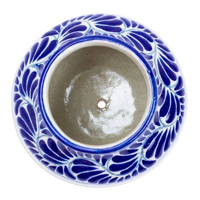 Alternate image for Hand-Painted Talavera-Style Ceramic Planter with Dove Motif Talavera Doves