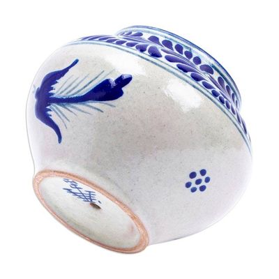 Alternate image for Hand-Painted Talavera-Style Ceramic Planter with Dove Motif Talavera Doves