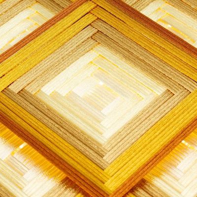 Alternate image for Pine Wood Handwoven Gold Wall Art with Geometric Motifs Gold Divinity