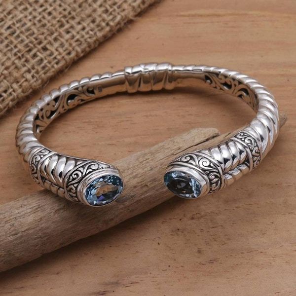 Alternate image for Hinged Blue Topaz Cuff Bracelet Wish