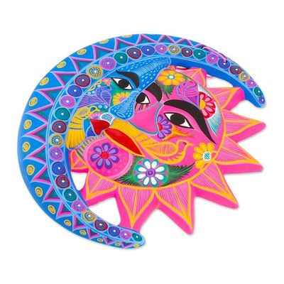 Alternate image for Fair Trade Sun and Moon Ceramic Wall Art Natures Eclipse