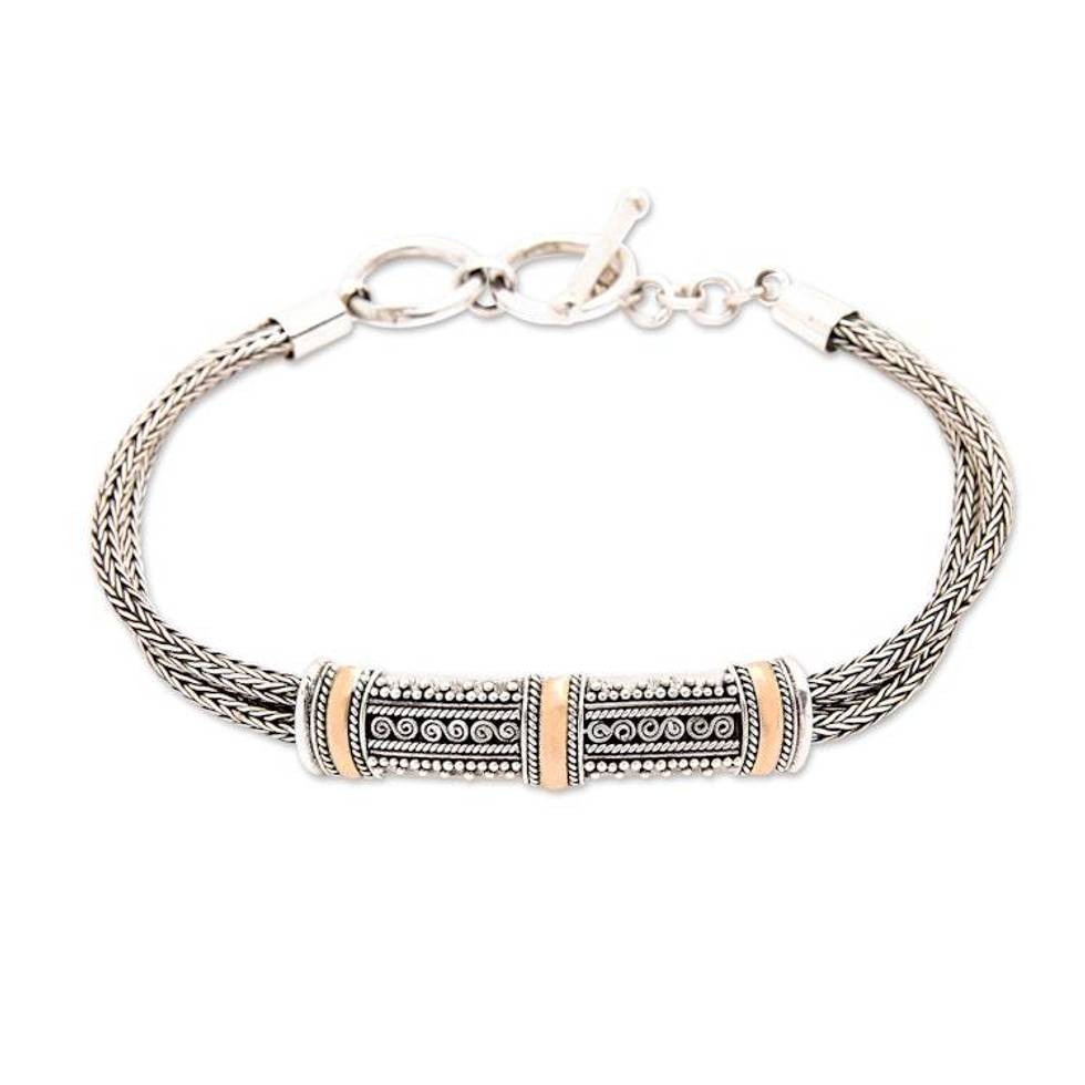 Sterling Silver and 18k Gold Plated Bracelet 'Wishes'