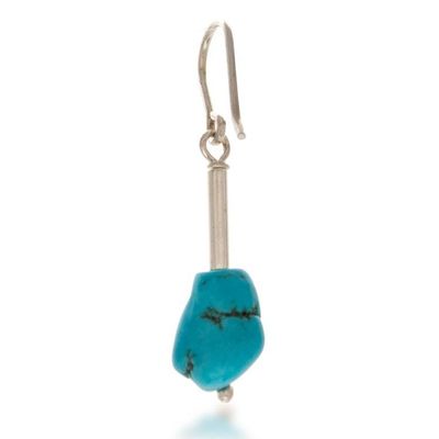 Alternate image for Reconstituted Turquoise Taxco Silver Earrings Necklace Set Bold Elegance