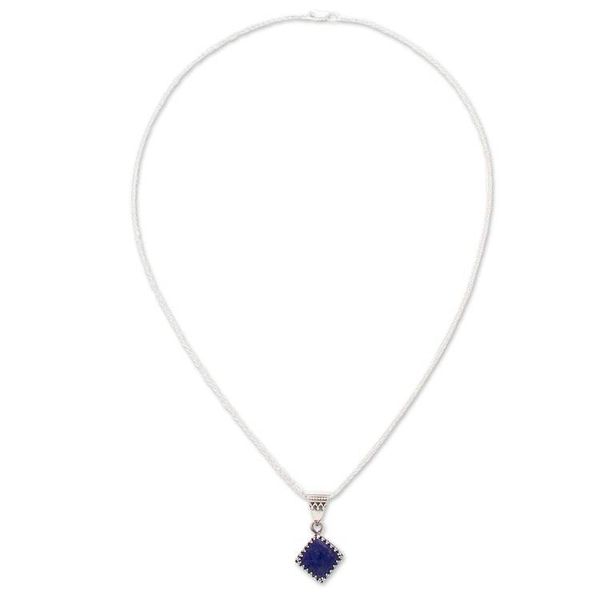 Alternate image for Artisan Crafted Lapis Lazuli Pendant Necklace from Mexico Lapis Rhombus