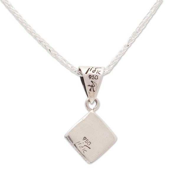 Alternate image for Artisan Crafted Lapis Lazuli Pendant Necklace from Mexico Lapis Rhombus