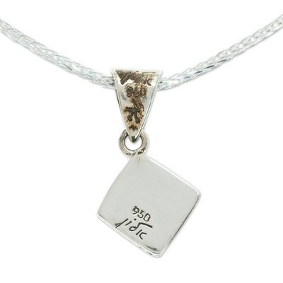 Alternate image for Handmade Natural Turquoise Pendant Necklace from Mexico Turquoise Rhombus