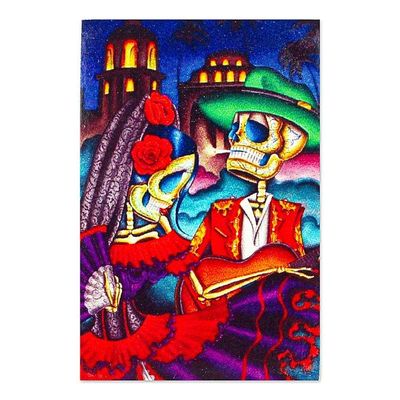 Alternate image for Mexican Wood Magnet with Day of the Death Decoupage Colorful Underworld