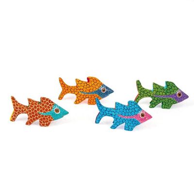 Alternate image for Hand Painted Fish Alebrije Ornaments Set of 4 Walking Fish